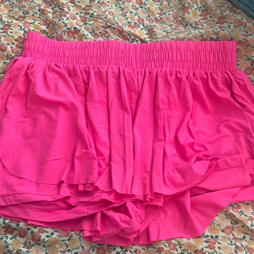 Pink flowy shorts